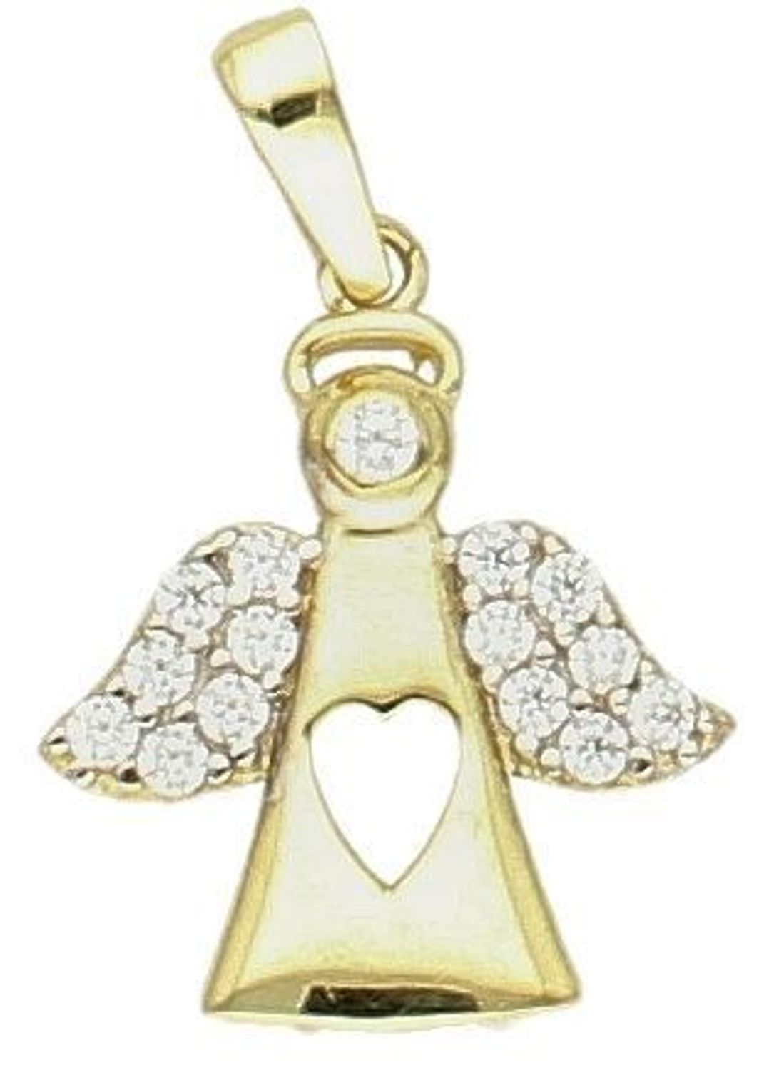 Złota zawieszka 375 aniołek biżuteryjny z cyrkoniami ZA 6787 375. Złota zawieszka 375. Złoty wisiorek aniołek z cyrkoniami. Złota zawieszka damska. Zawieszka damska aniołek próby 375. Złota zawieszka na prezent..jpg